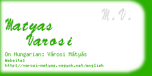 matyas varosi business card